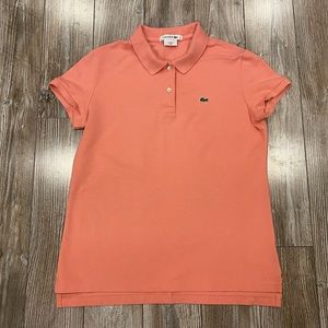 Lacoste Pink/salmon Polo Shirt (Size 40)
